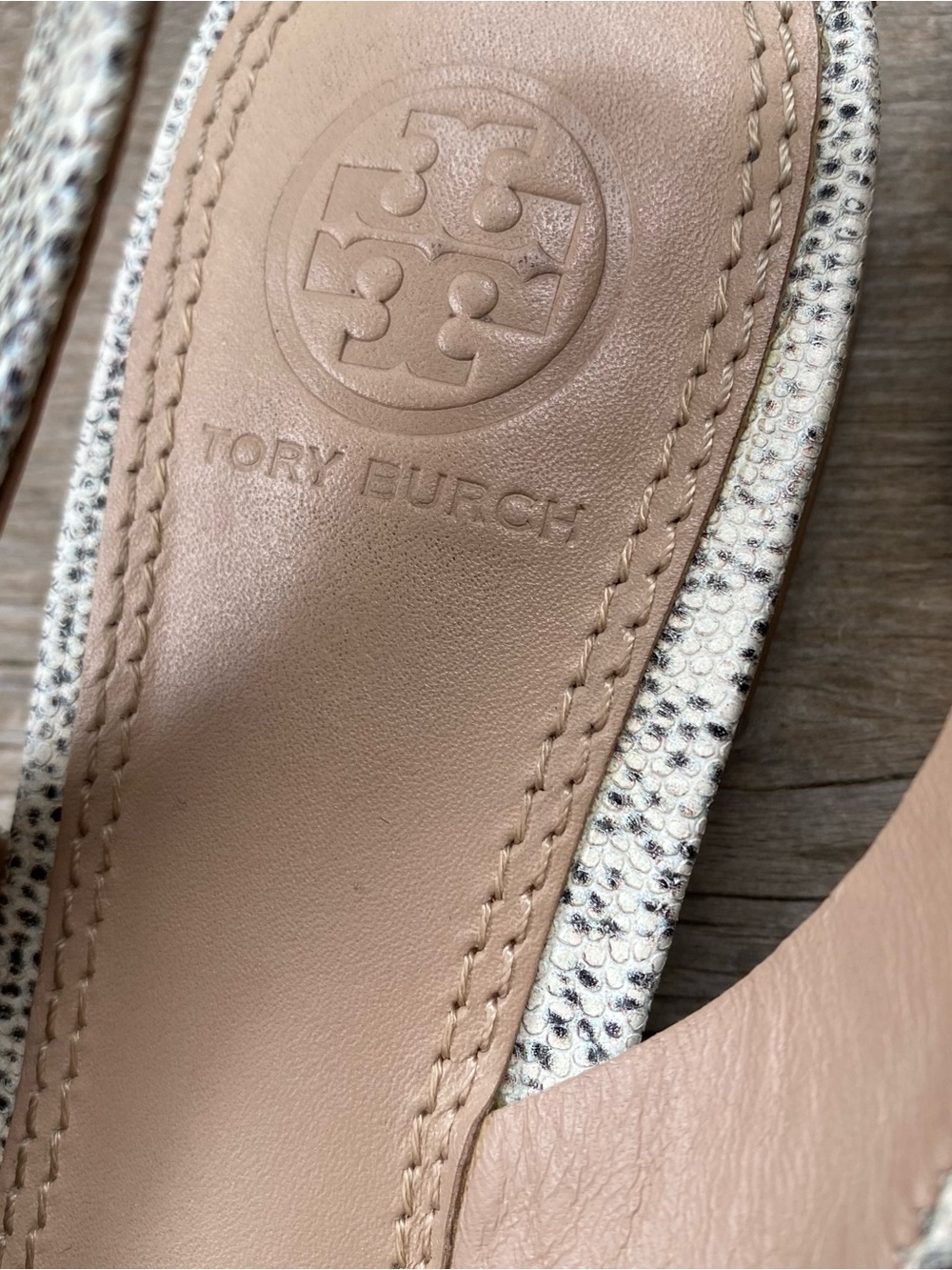 Tory Burch Snake Pointed Toe Slingback Flats - Picture 6 of 9